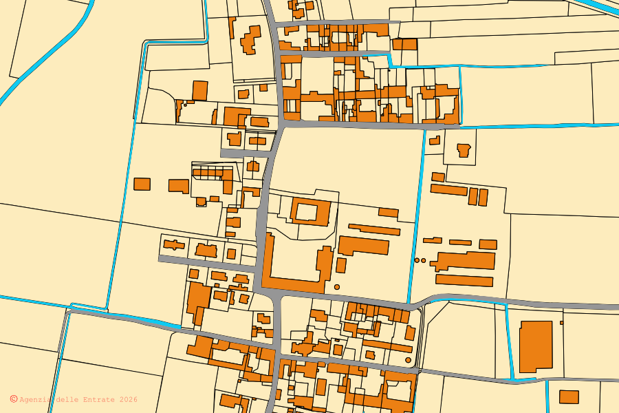 Mappa catastale del centro di Tornata: particelle e fabbricati, cartografia Agenzia delle Entrate