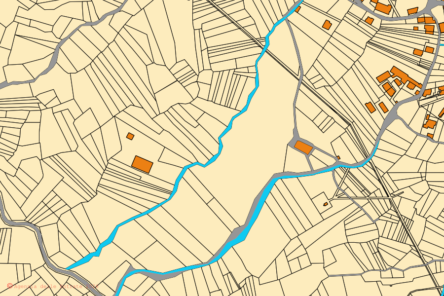 Mappa catastale del centro di Tornimparte: particelle e fabbricati, cartografia Agenzia delle Entrate