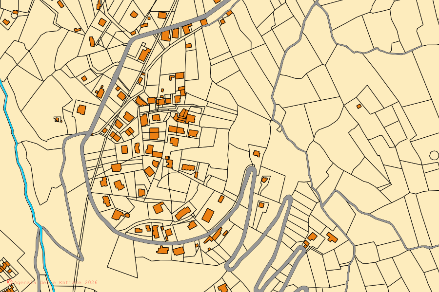 Mappa catastale del centro di Torre Cajetani: particelle e fabbricati, cartografia Agenzia delle Entrate