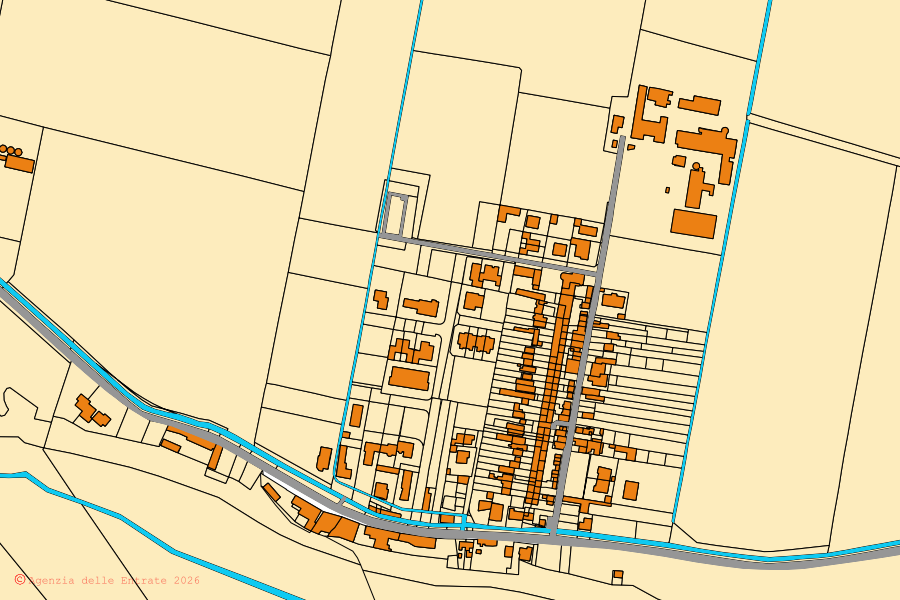 Mappa catastale del centro di Torre de' Negri: particelle e fabbricati, cartografia Agenzia delle Entrate