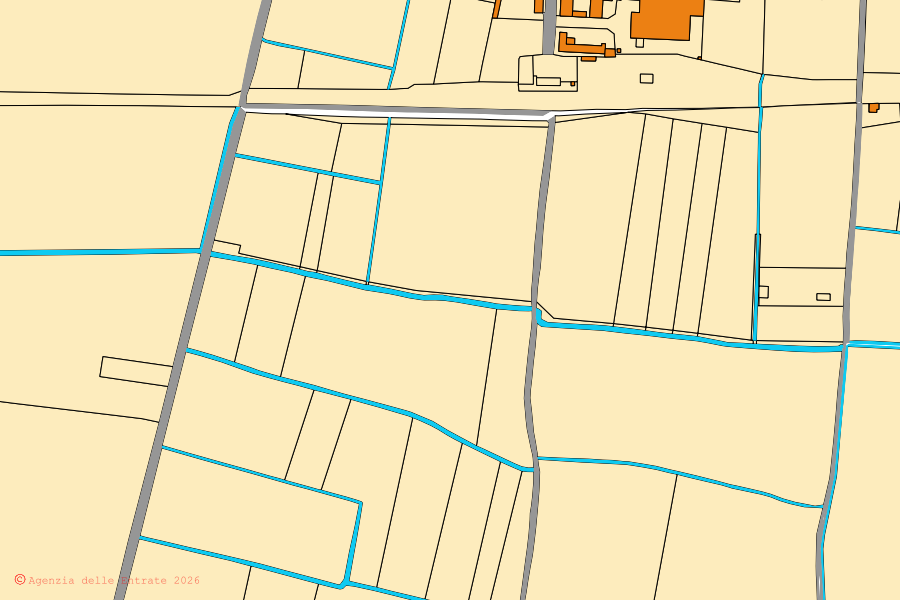 Mappa catastale del centro di Torre de' Picenardi: particelle e fabbricati, cartografia Agenzia delle Entrate