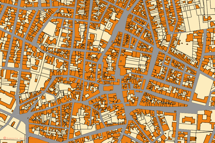 Mappa catastale del centro di Torre Santa Susanna: particelle e fabbricati, cartografia Agenzia delle Entrate
