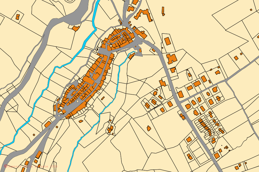 Mappa catastale del centro di Torri in Sabina: particelle e fabbricati, cartografia Agenzia delle Entrate