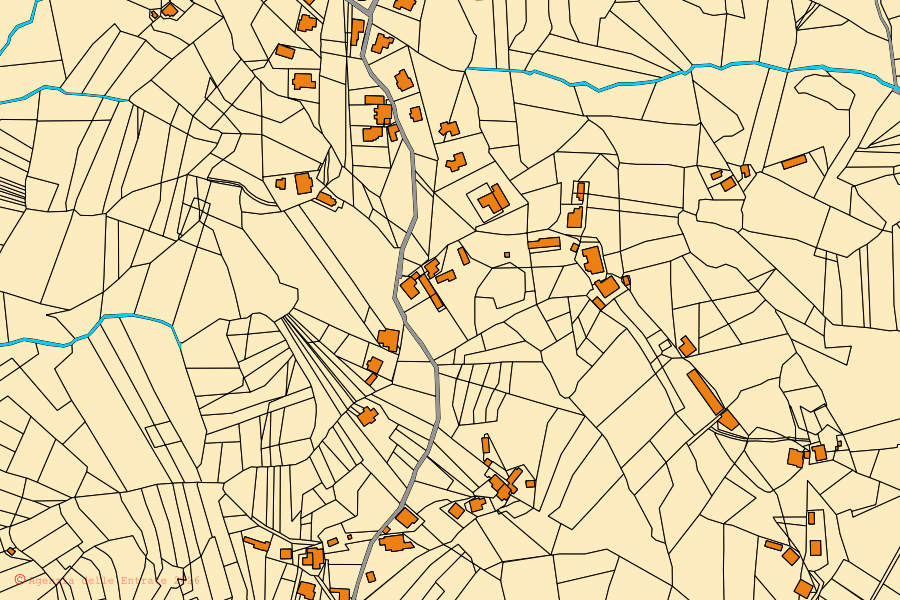 Mappa catastale del centro di Torrice: particelle e fabbricati, cartografia Agenzia delle Entrate