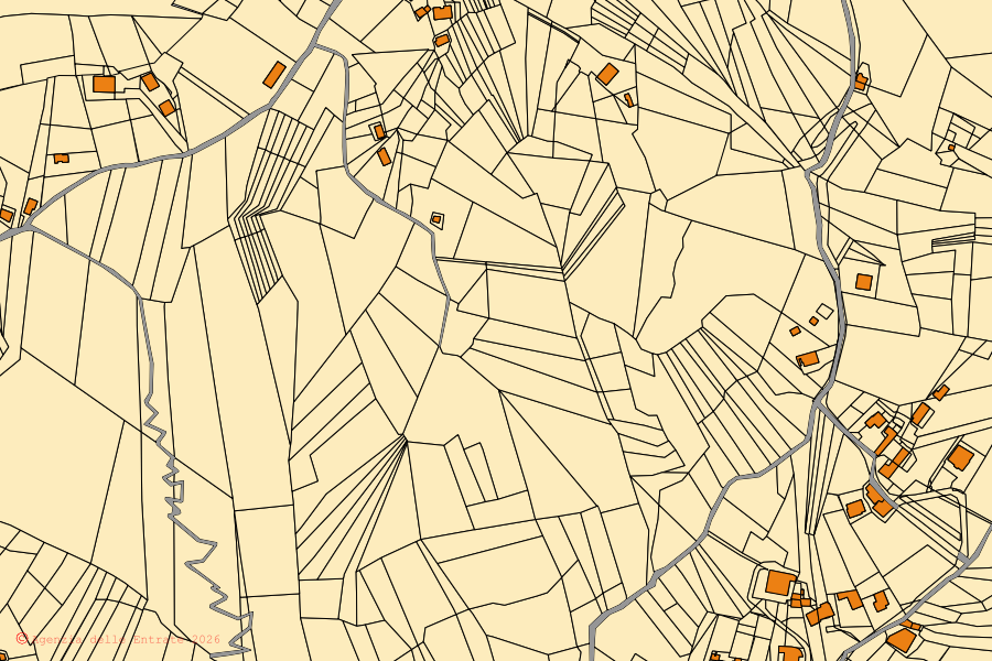 Mappa catastale del centro di Torrioni: particelle e fabbricati, cartografia Agenzia delle Entrate