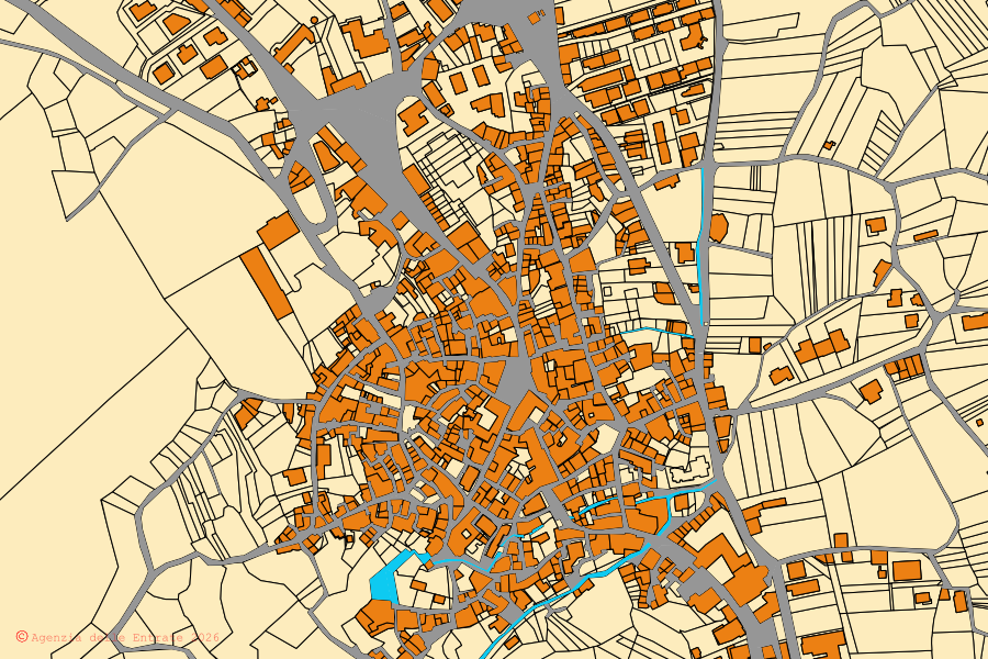 Mappa catastale del centro di Tramutola: particelle e fabbricati, cartografia Agenzia delle Entrate