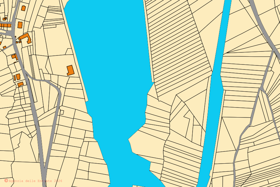 Mappa catastale del centro di Trasaghis: particelle e fabbricati, cartografia Agenzia delle Entrate