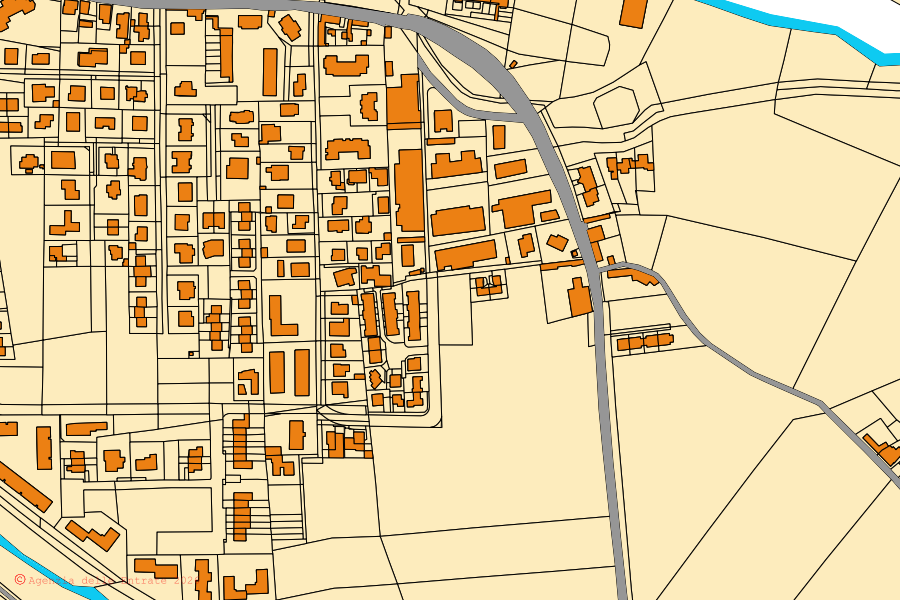 Mappa catastale del centro di Travacò Siccomario: particelle e fabbricati, cartografia Agenzia delle Entrate
