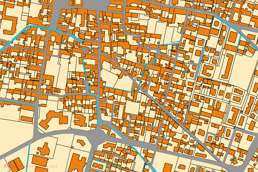 Mappa catastale del centro di Travagliato: particelle e fabbricati, cartografia Agenzia delle Entrate
