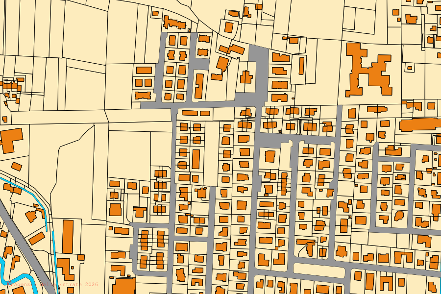 Mappa catastale del centro di Trebaseleghe: particelle e fabbricati, cartografia Agenzia delle Entrate