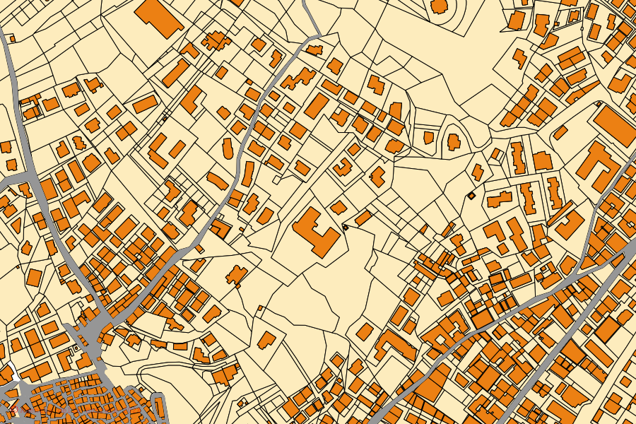 Mappa catastale del centro di Trebisacce: particelle e fabbricati, cartografia Agenzia delle Entrate