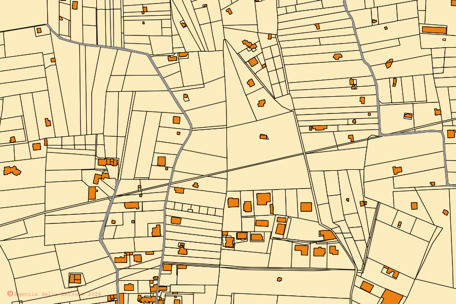 Mappa catastale del centro di Trecase: particelle e fabbricati, cartografia Agenzia delle Entrate