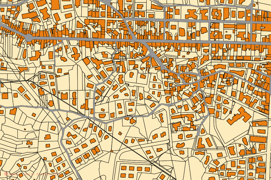 Mappa catastale del centro di Trecastagni: particelle e fabbricati, cartografia Agenzia delle Entrate