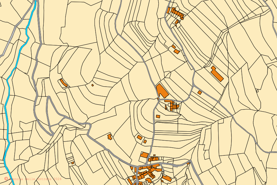 Mappa catastale del centro di Tregnago: particelle e fabbricati, cartografia Agenzia delle Entrate
