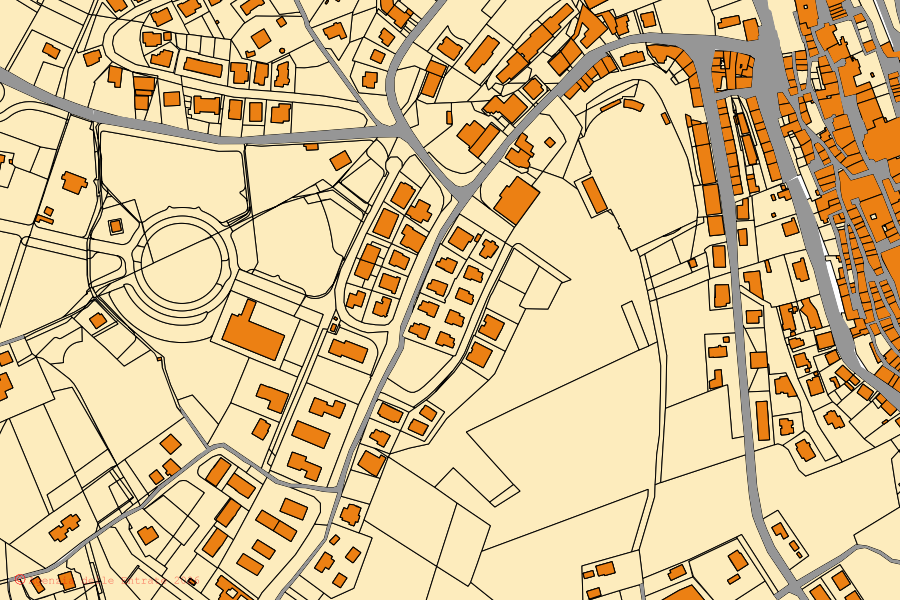 Mappa catastale del centro di Treia: particelle e fabbricati, cartografia Agenzia delle Entrate