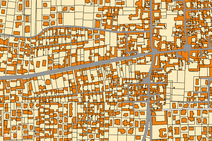 Mappa catastale del centro di Trentola Ducenta: particelle e fabbricati, cartografia Agenzia delle Entrate