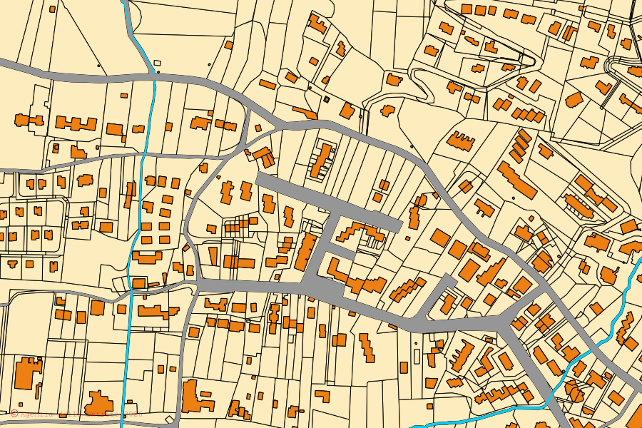 Mappa catastale del centro di Trevignano Romano: particelle e fabbricati, cartografia Agenzia delle Entrate