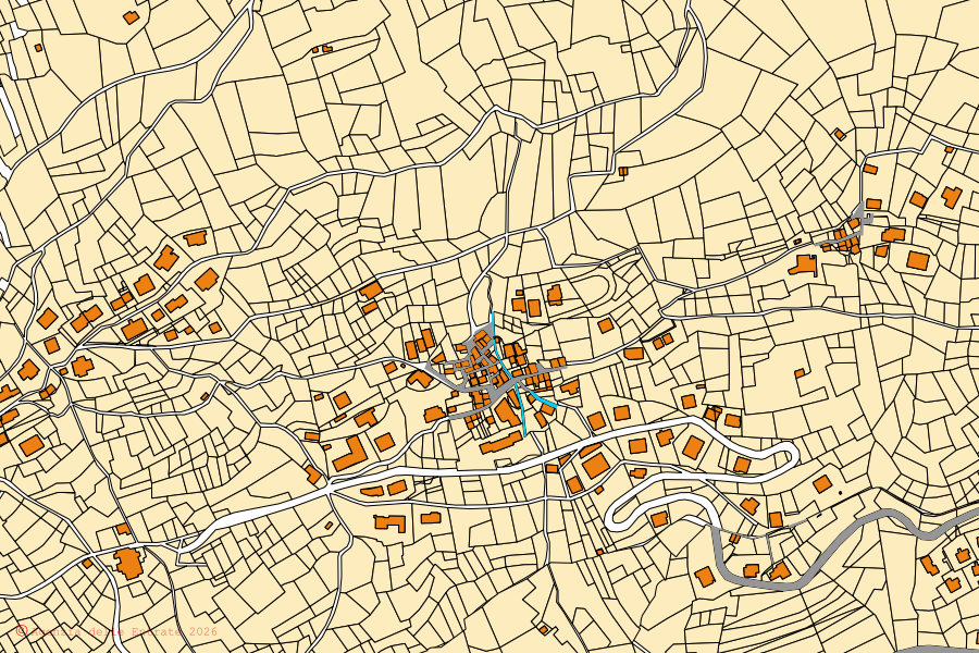 Mappa catastale del centro di Trezzone: particelle e fabbricati, cartografia Agenzia delle Entrate