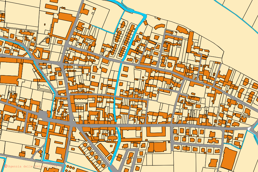 Mappa catastale del centro di Trigolo: particelle e fabbricati, cartografia Agenzia delle Entrate