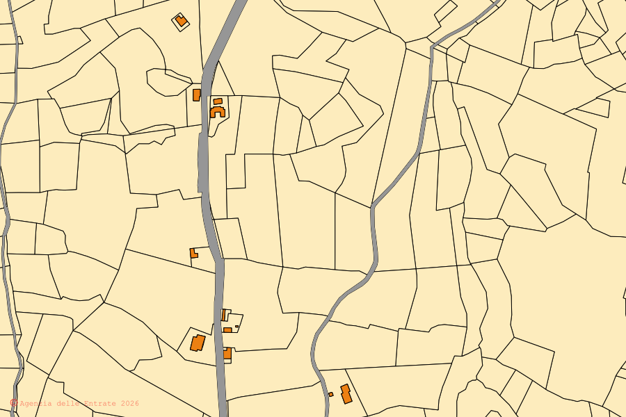 Mappa catastale del centro di Trisobbio: particelle e fabbricati, cartografia Agenzia delle Entrate