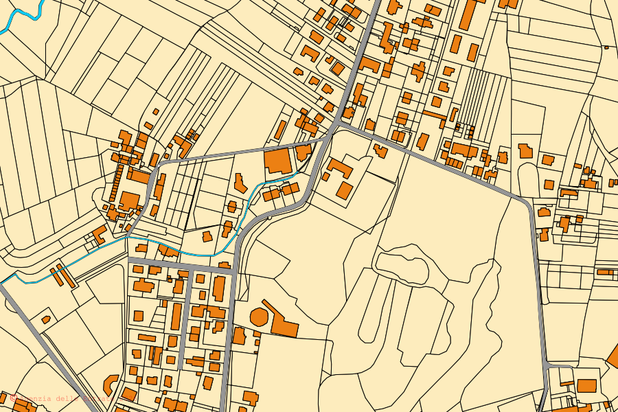 Mappa catastale del centro di Triuggio: particelle e fabbricati, cartografia Agenzia delle Entrate