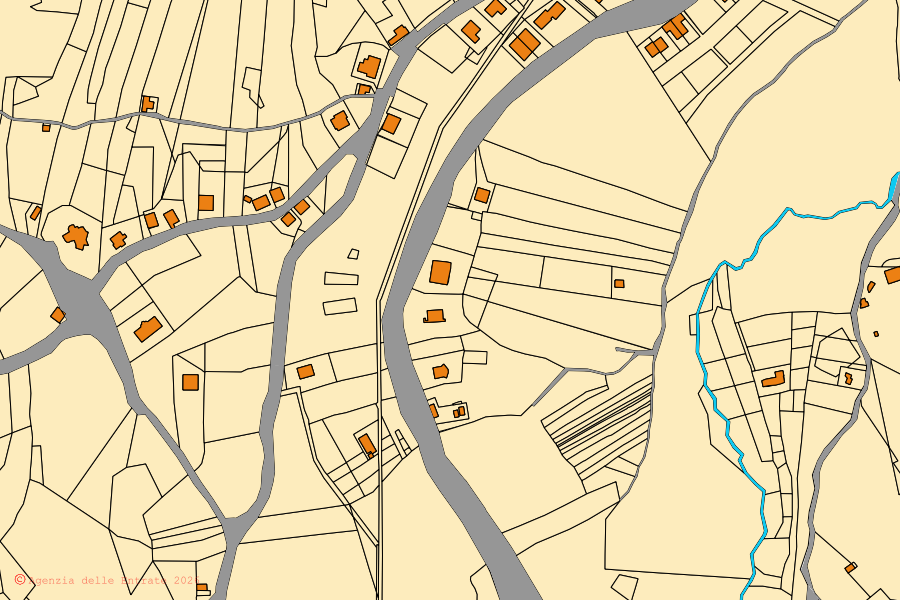 Mappa catastale del centro di Trivento: particelle e fabbricati, cartografia Agenzia delle Entrate