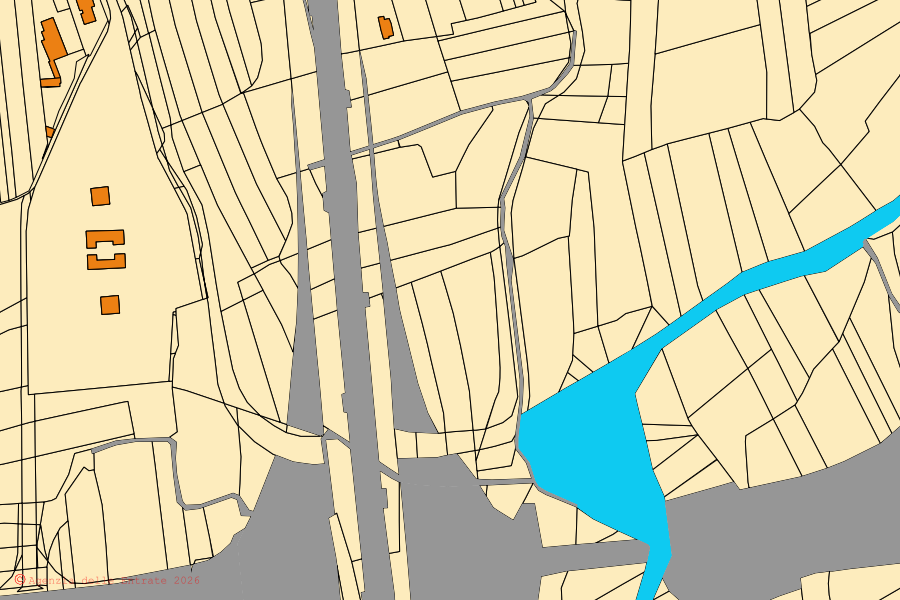 Mappa catastale del centro di Udine: particelle e fabbricati, cartografia Agenzia delle Entrate