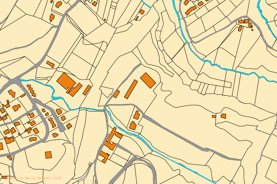 Mappa catastale del centro di Uggiate con Ronago: particelle e fabbricati, cartografia Agenzia delle Entrate