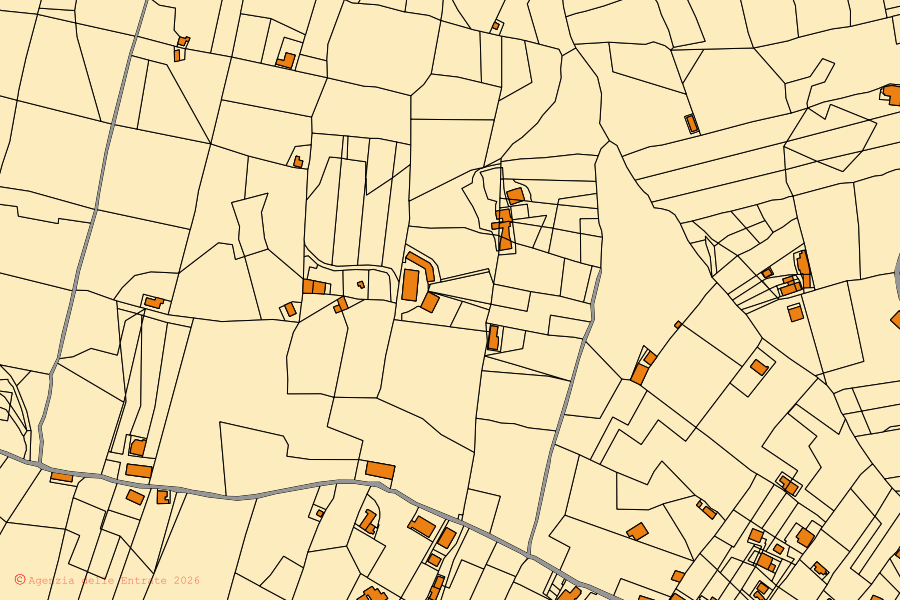 Mappa catastale del centro di Umbriatico: particelle e fabbricati, cartografia Agenzia delle Entrate