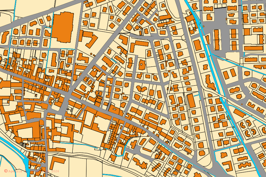 Mappa catastale del centro di Urago d'Oglio: particelle e fabbricati, cartografia Agenzia delle Entrate