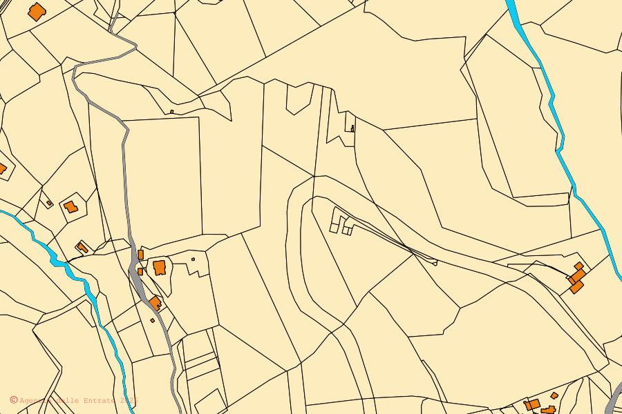 Mappa catastale del centro di Urbino: particelle e fabbricati, cartografia Agenzia delle Entrate
