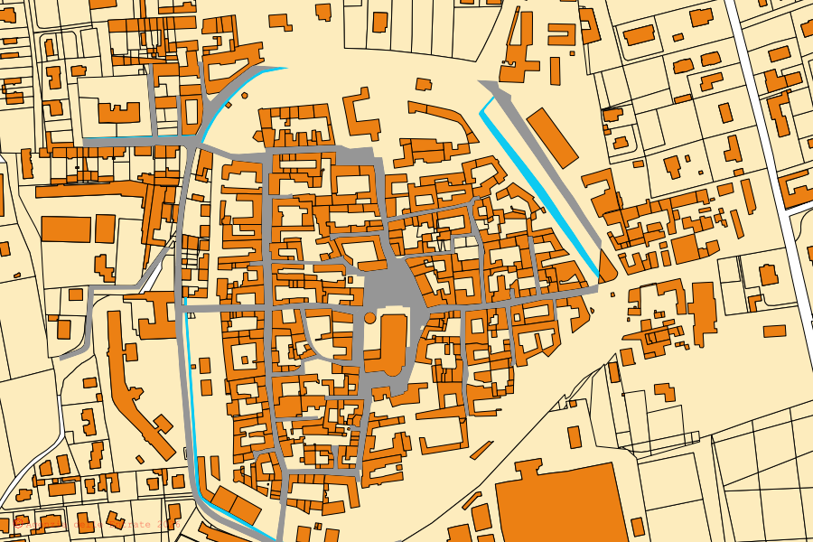 Mappa catastale del centro di Urgnano: particelle e fabbricati, cartografia Agenzia delle Entrate