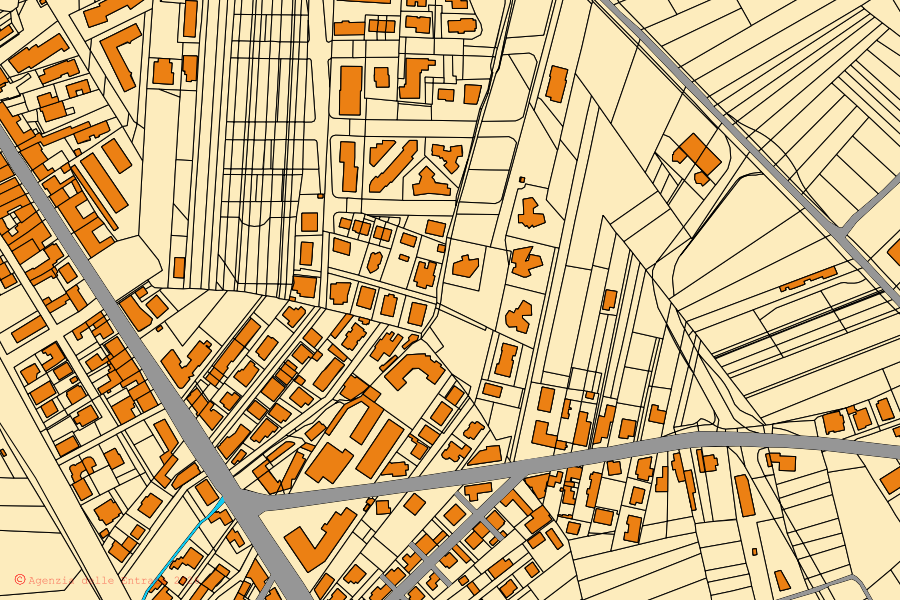 Mappa catastale del centro di Vairano Patenora: particelle e fabbricati, cartografia Agenzia delle Entrate