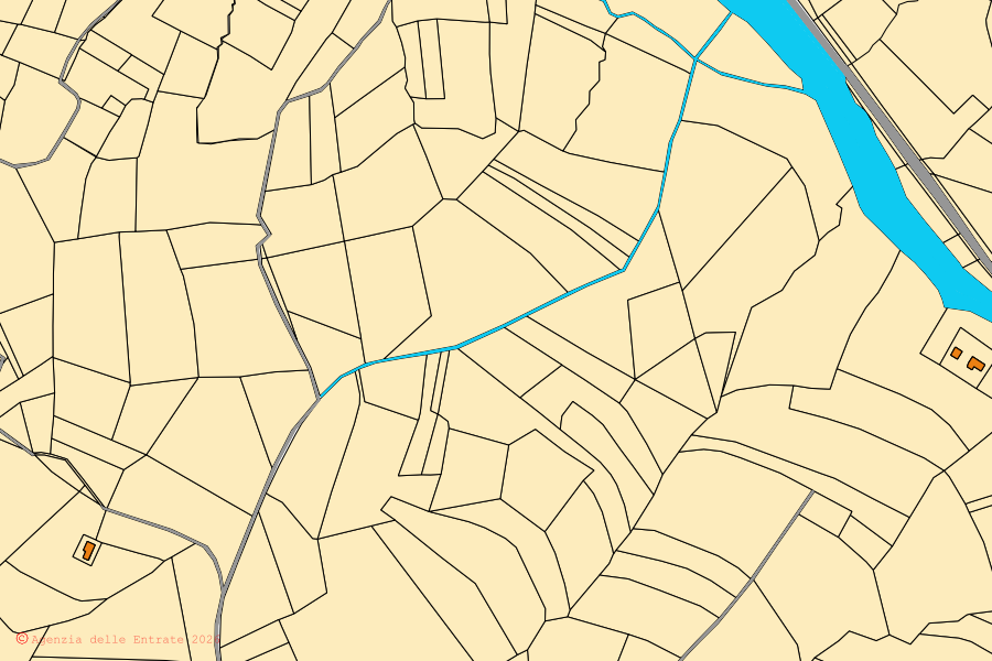 Mappa catastale del centro di Val di Nizza: particelle e fabbricati, cartografia Agenzia delle Entrate