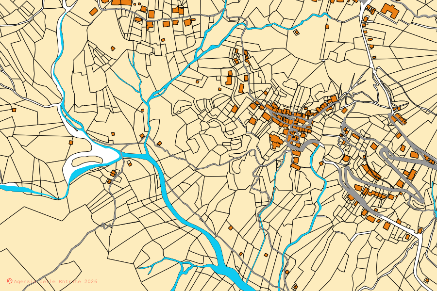 Mappa catastale del centro di Val Rezzo: particelle e fabbricati, cartografia Agenzia delle Entrate