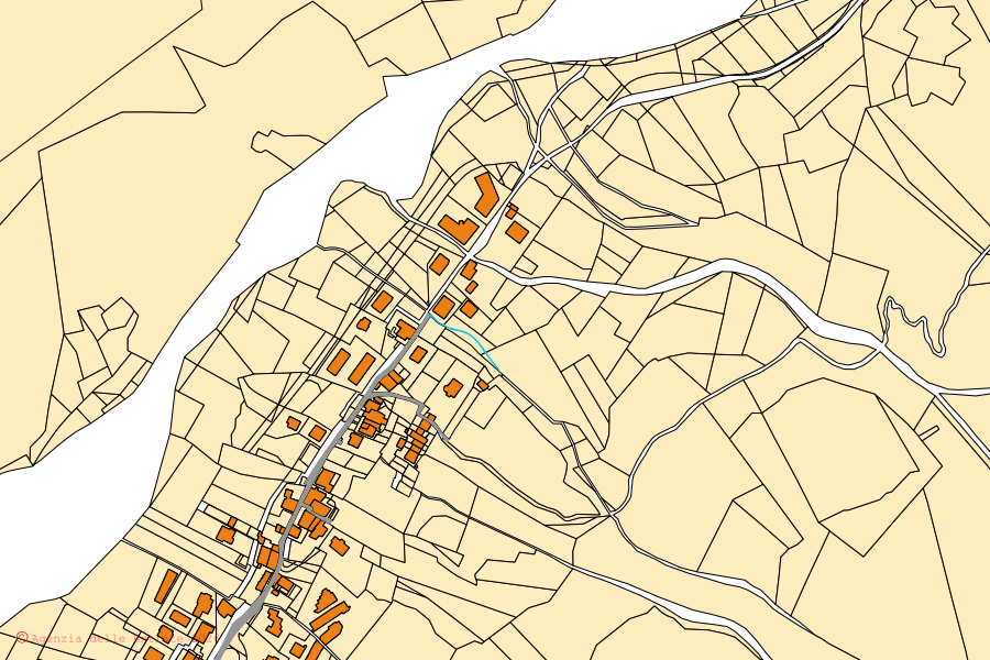 Mappa catastale del centro di Valbondione: particelle e fabbricati, cartografia Agenzia delle Entrate