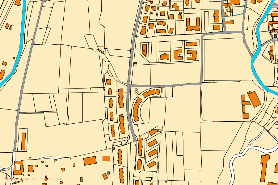 Mappa catastale del centro di Valbrembo: particelle e fabbricati, cartografia Agenzia delle Entrate