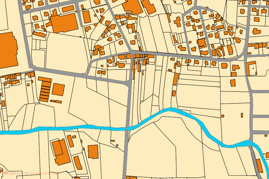 Mappa catastale del centro di Valdengo: particelle e fabbricati, cartografia Agenzia delle Entrate