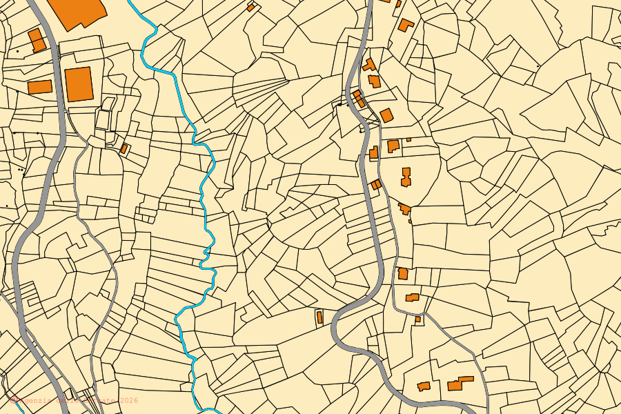 Mappa catastale del centro di Valdilana: particelle e fabbricati, cartografia Agenzia delle Entrate