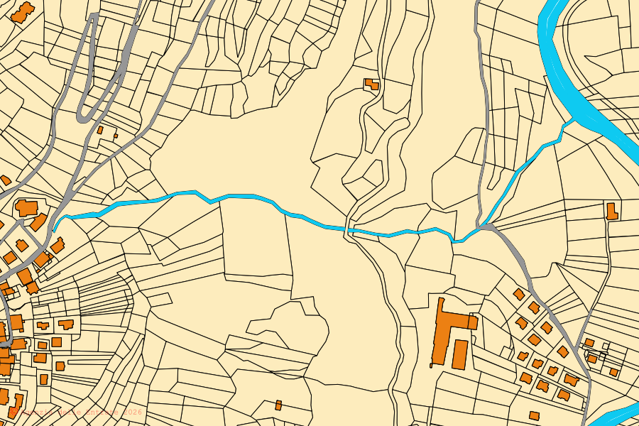 Mappa catastale del centro di Valdisotto: particelle e fabbricati, cartografia Agenzia delle Entrate