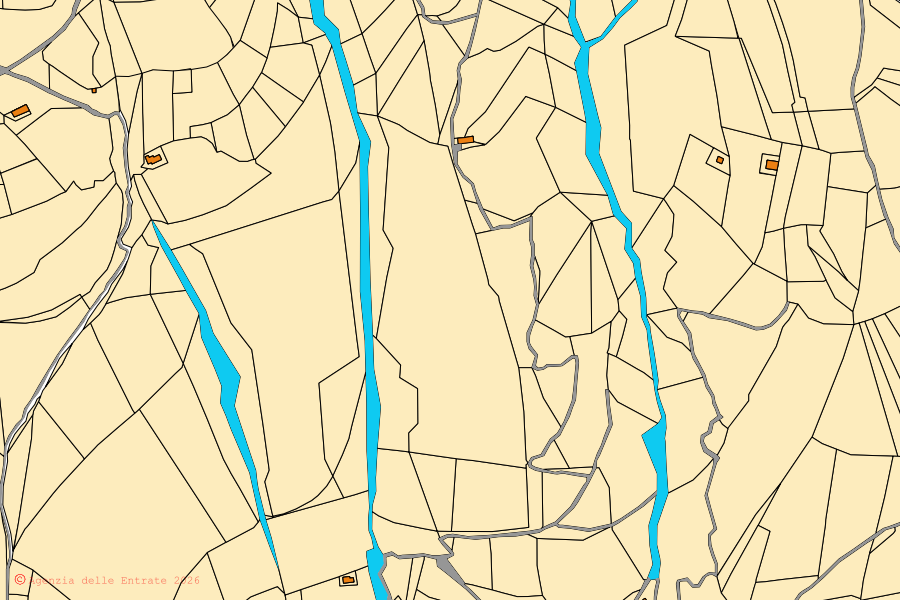 Mappa catastale del centro di Valdobbiadene: particelle e fabbricati, cartografia Agenzia delle Entrate