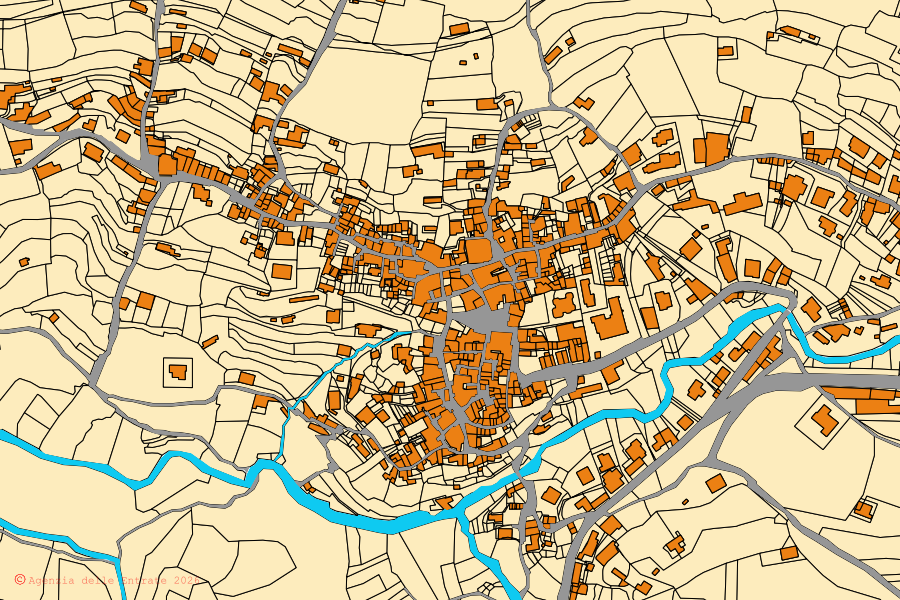 Mappa catastale del centro di Valle Agricola: particelle e fabbricati, cartografia Agenzia delle Entrate