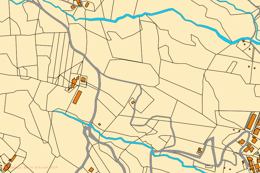 Mappa catastale del centro di Valtopina: particelle e fabbricati, cartografia Agenzia delle Entrate
