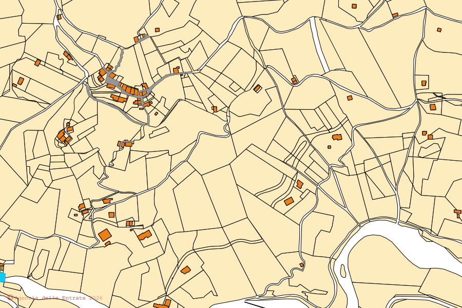Mappa catastale del centro di Valtorta: particelle e fabbricati, cartografia Agenzia delle Entrate