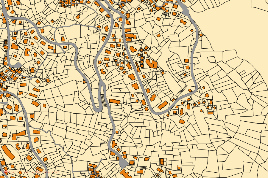 Mappa catastale del centro di Valtournenche: particelle e fabbricati, cartografia Agenzia delle Entrate