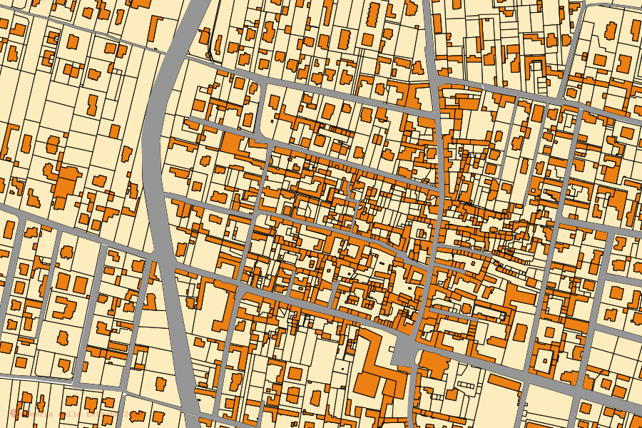 Mappa catastale del centro di Vanzaghello: particelle e fabbricati, cartografia Agenzia delle Entrate