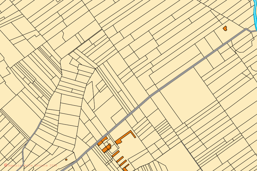 Mappa catastale del centro di Vaprio d'Agogna: particelle e fabbricati, cartografia Agenzia delle Entrate