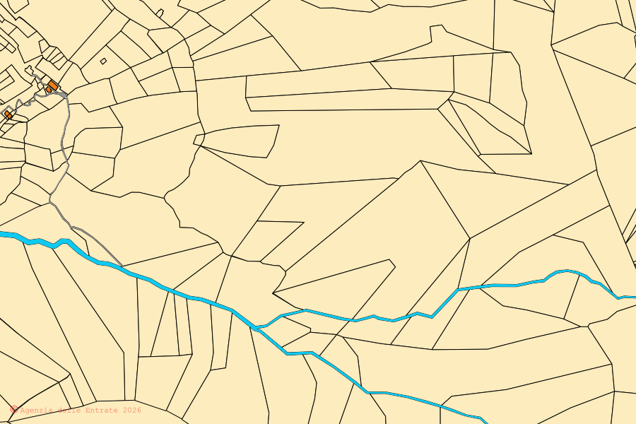 Mappa catastale del centro di Varallo: particelle e fabbricati, cartografia Agenzia delle Entrate