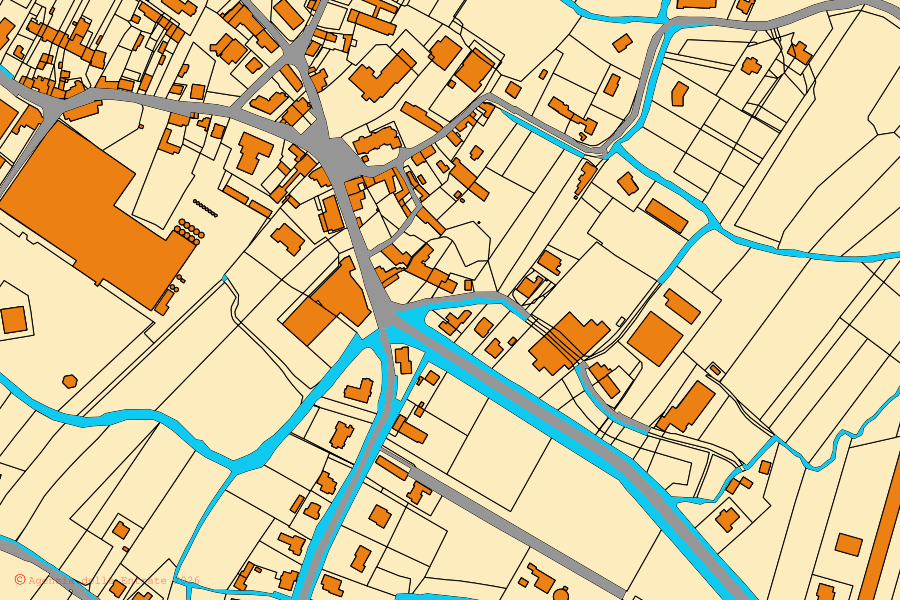 Mappa catastale del centro di Vazzola: particelle e fabbricati, cartografia Agenzia delle Entrate