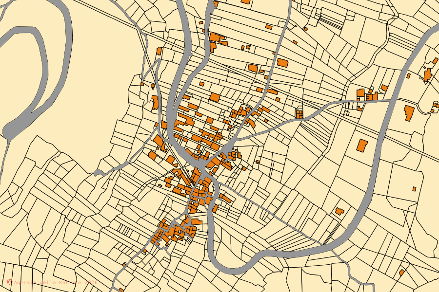 Mappa catastale del centro di Venafro: particelle e fabbricati, cartografia Agenzia delle Entrate
